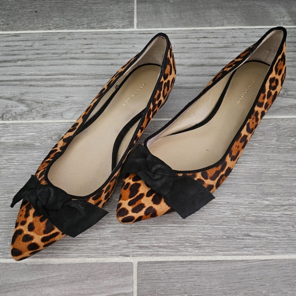Camryn Leopard Print Haircalf Bow Flats